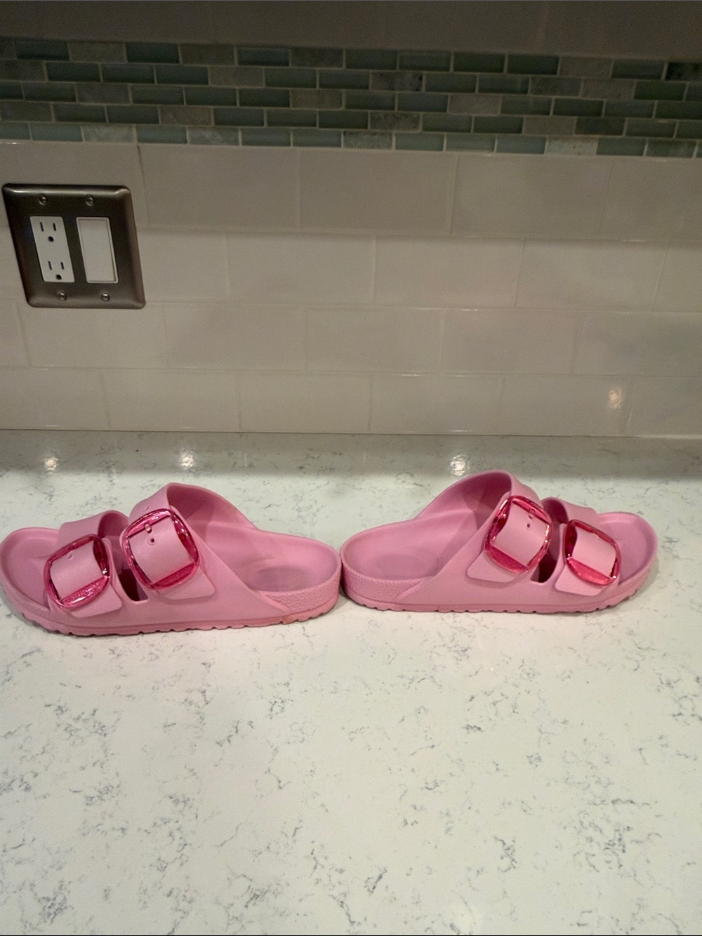 Birkenstick Barbie Pink Double-Strap Slide Sandals Classic Style Size 41 - Picture 8 of 11